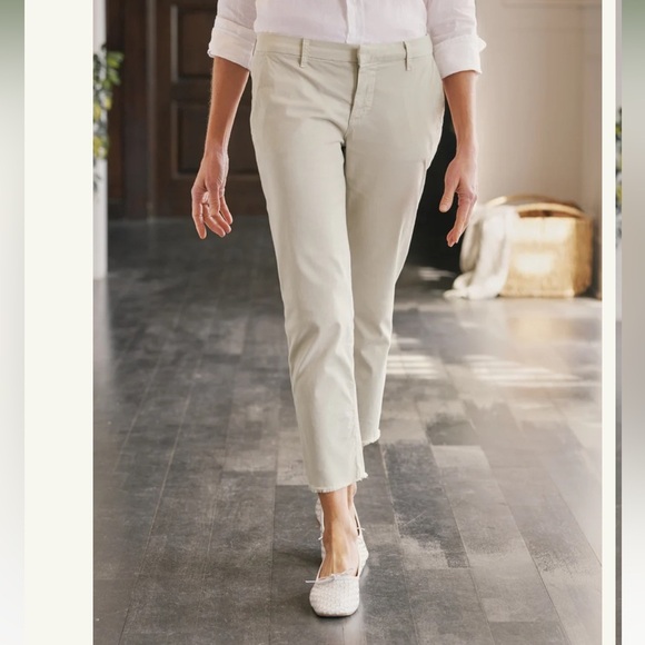 Frank & Eileen Tan Hemp Blend Cropped Wicklow Trouser Size 0 - Picture 1 of 8